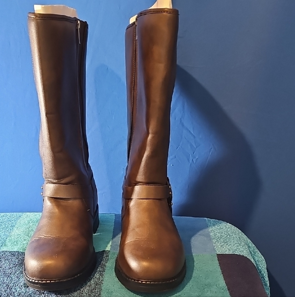 Torrid Multi Buckle Moto Brown Heeled Boots Timeles